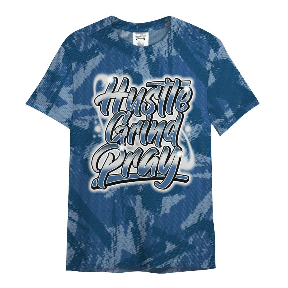 Shirt To Match High OG Midnight Navy 1s - Hustles And Prayer Graphic Halftone All Over Print