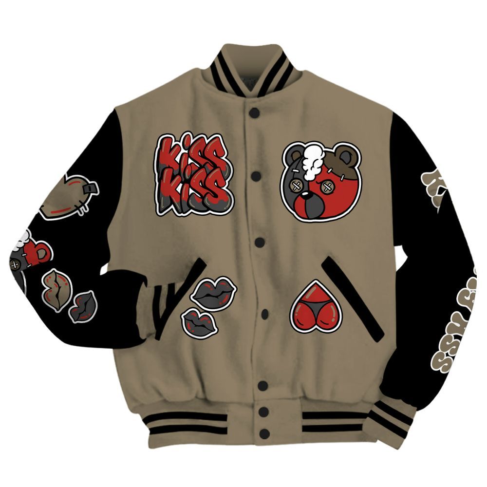 Varsity Jacket To Match Olive 9s - Kiss My Hugz All Over Print