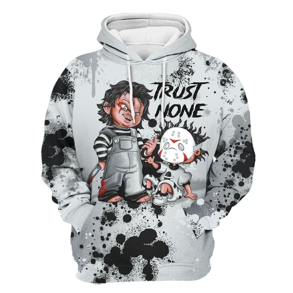 Hoodie To Match Cap And Gown 6s - Trust No One Scary All Over Print