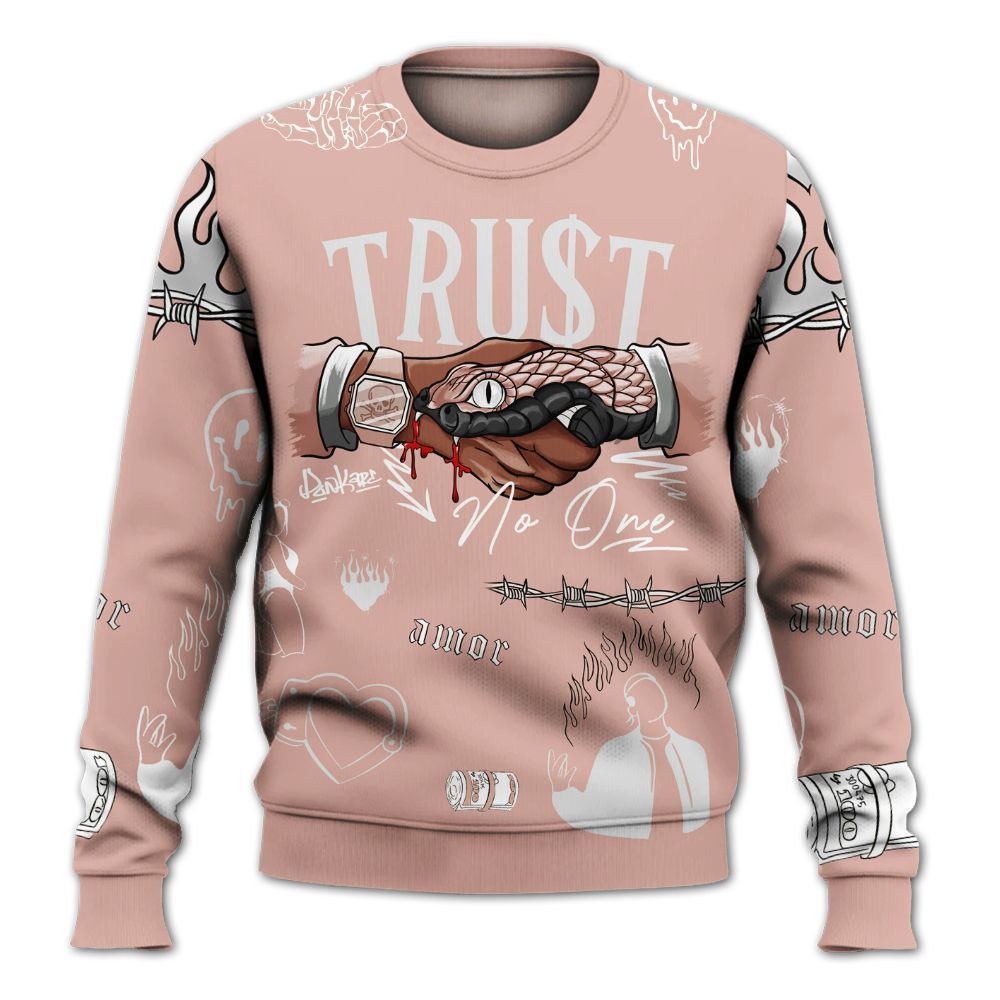 Sweatshirt To Match Dunk Low Pink Velvet - Snake Trust No One All Over Print