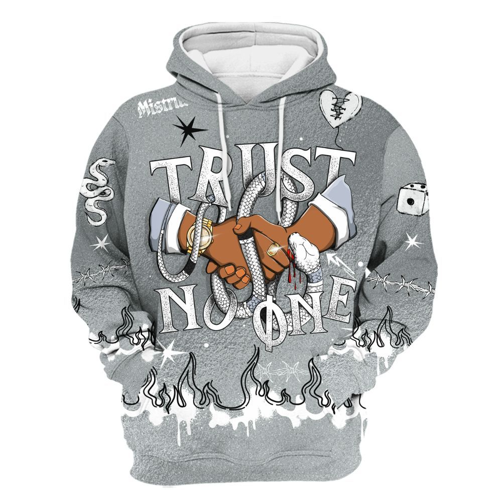 Hoodie To Match White Metallic 2026 5s - Trust No One Snake-Bite Doodle Crayon All Over Print