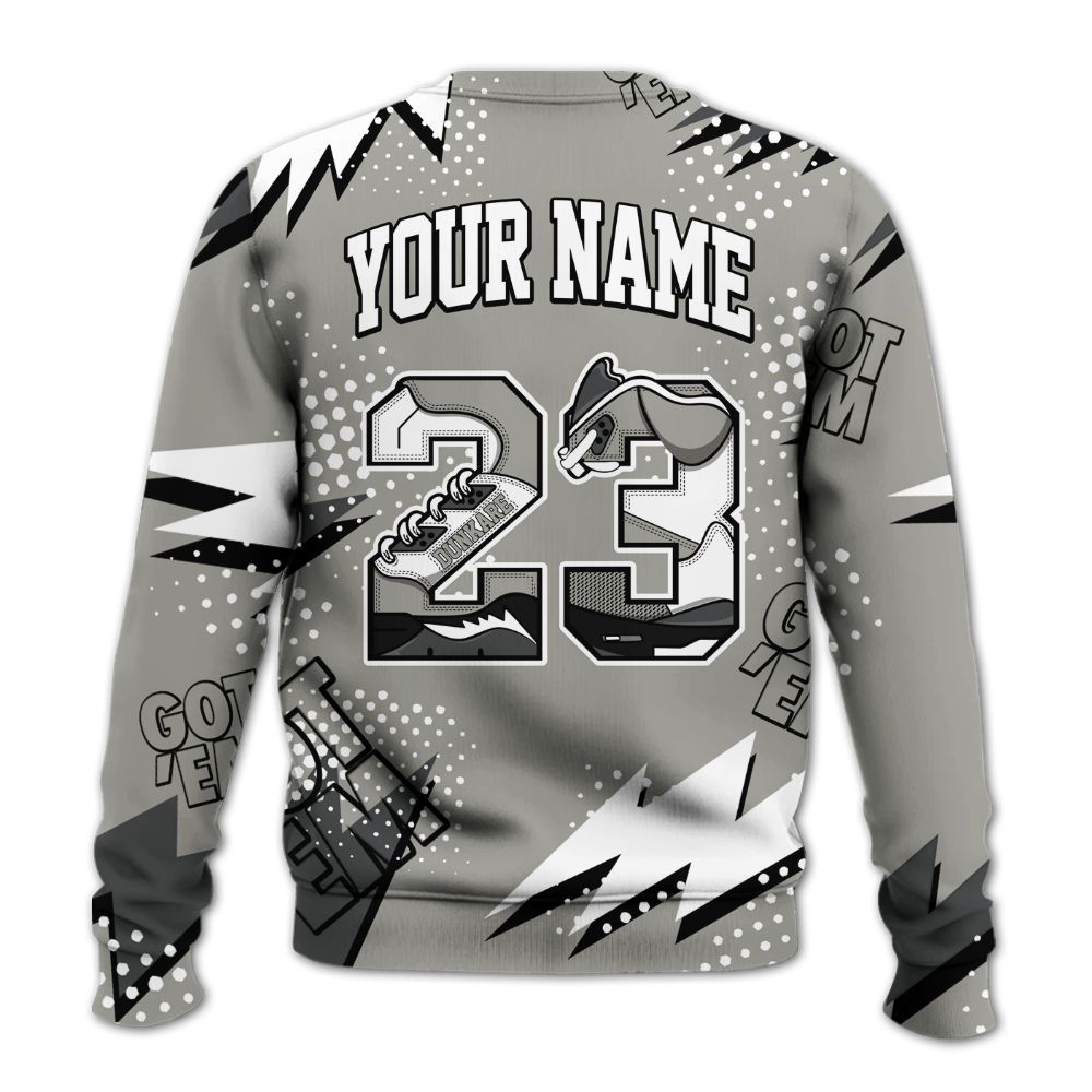 Sweatshirt To Match High Satin Shadow 1s - Custom Name Number 23 5s All Over Print