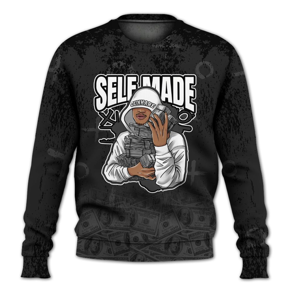 Sweatshirt To Match Black Cat NET 4s - Selfmade Unique Drip All Over Print