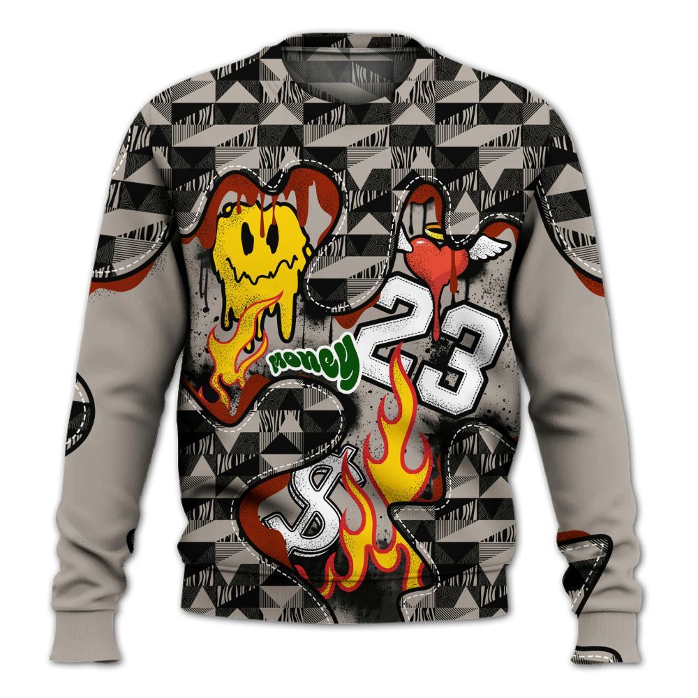 Sweatshirt To Match El Grito 5s - 23 Smile Burning Heart All Over Print