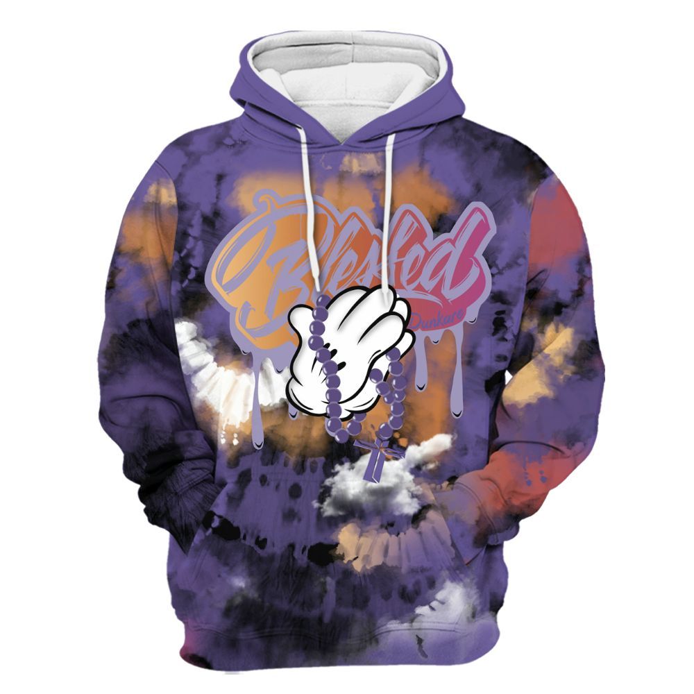 Hoodie To Match Book Sunset 1s - God Blessed Tie Dye All Over Print