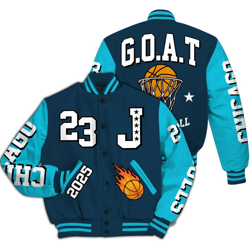 Varsity Jacket To Match Air Navy Baltic Blue - Chicago 23 Basketball All Over Print