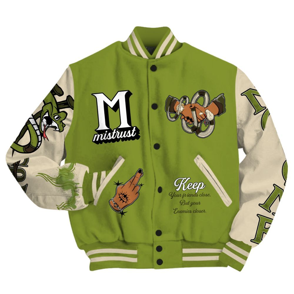 Varsity Jacket To Match SB Dunk Low Asparagus Shirt, Trust No One Snake-Bite Street Style All Over Print