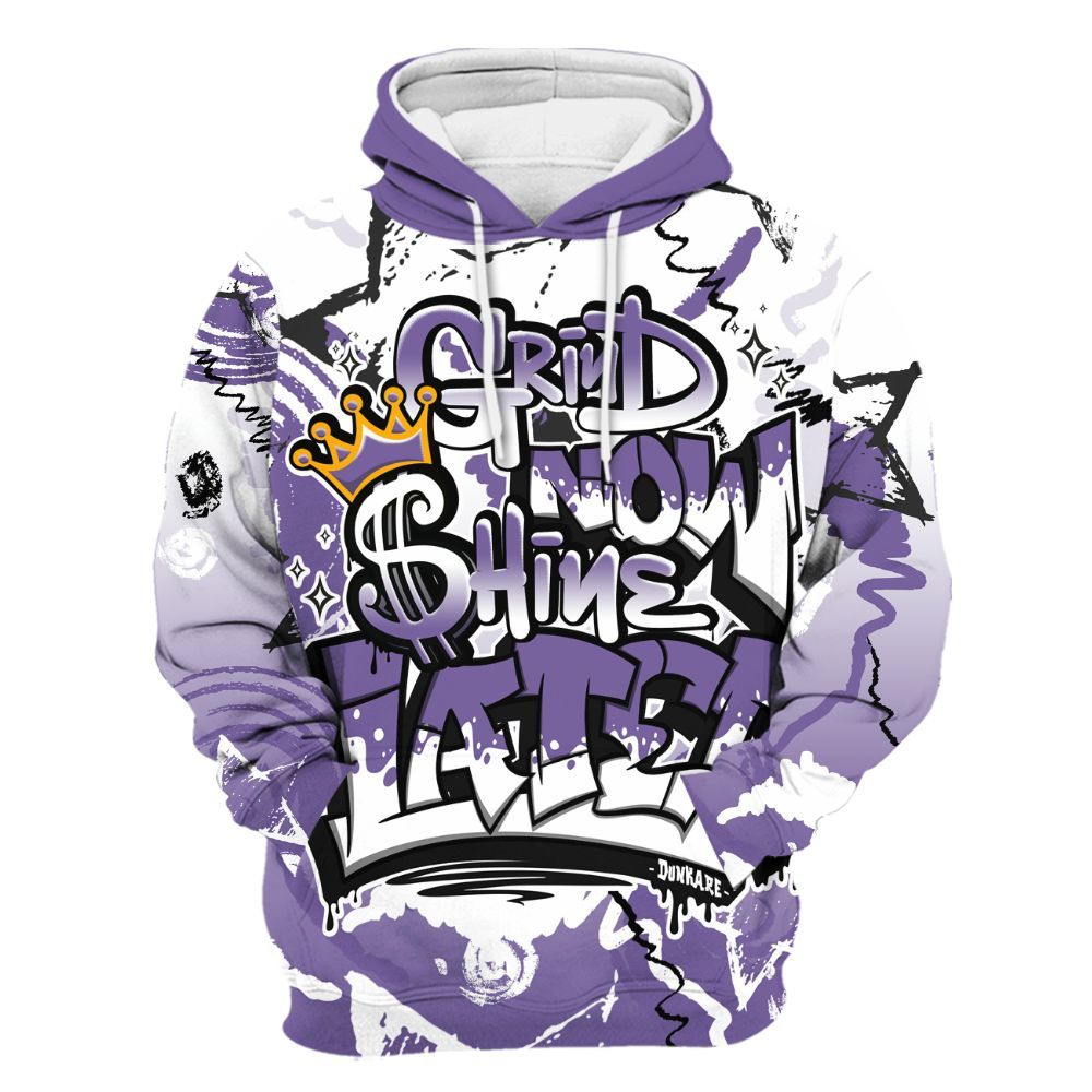 Hoodie To Match Dunk Low Black Raspberry - Grind Shine Later Drip All Over Print
