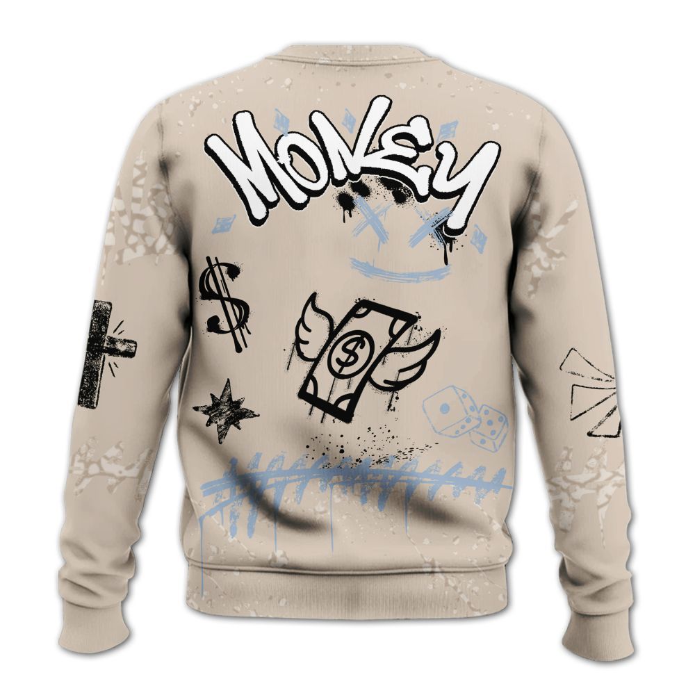 Sweatshirt To Match Desert Sand 3s - Everybody Paid In Full Crayon All Over Print