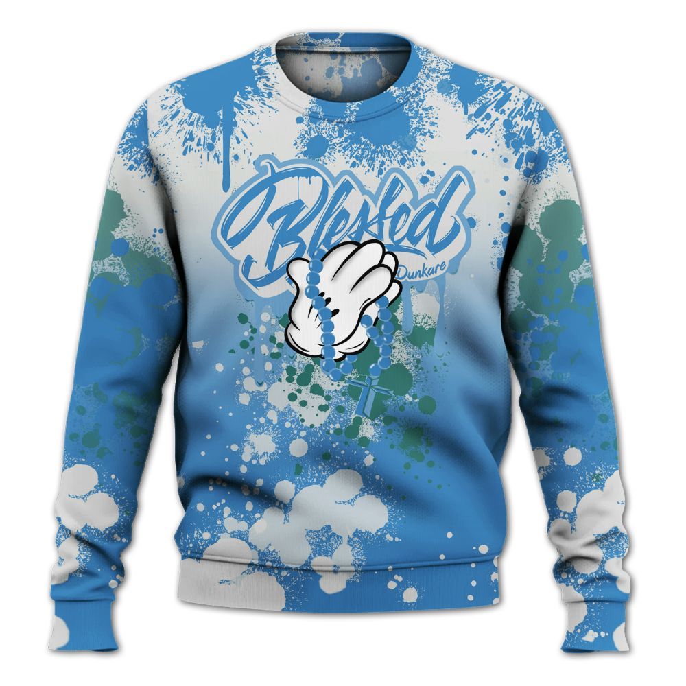 Sweatshirt To Match Low Carolina 17s - God Blessed Ink Drip All Over Print