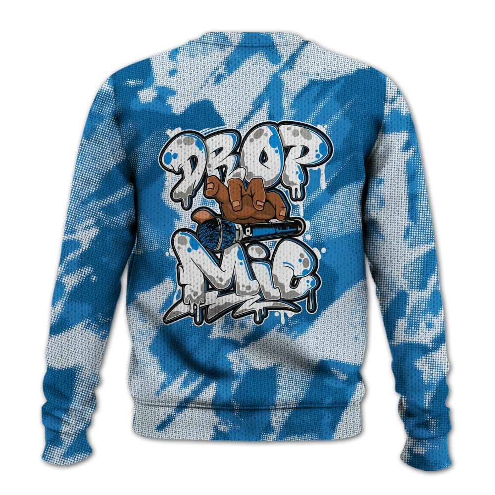 Knitted Sweater To Match Industrial Blue 4s - Drop Mic Abstract