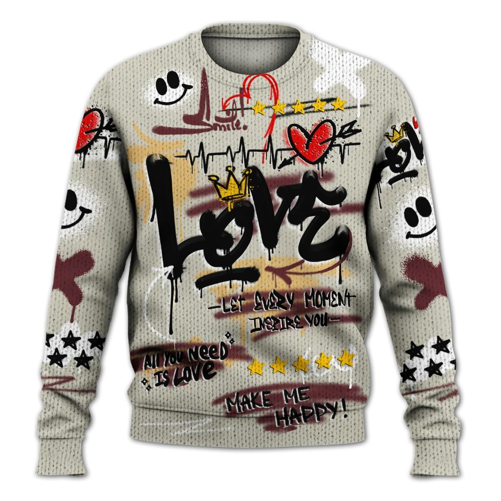 Knitted Sweater To Match Legacy 312 Year Of The Snake - Happy Love Beats Graffiti Streetwear