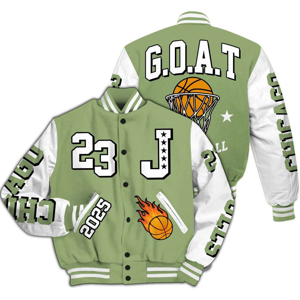 Varsity Jacket To Match Oil Green 4s - Chicago 23 Basketball All Over Print