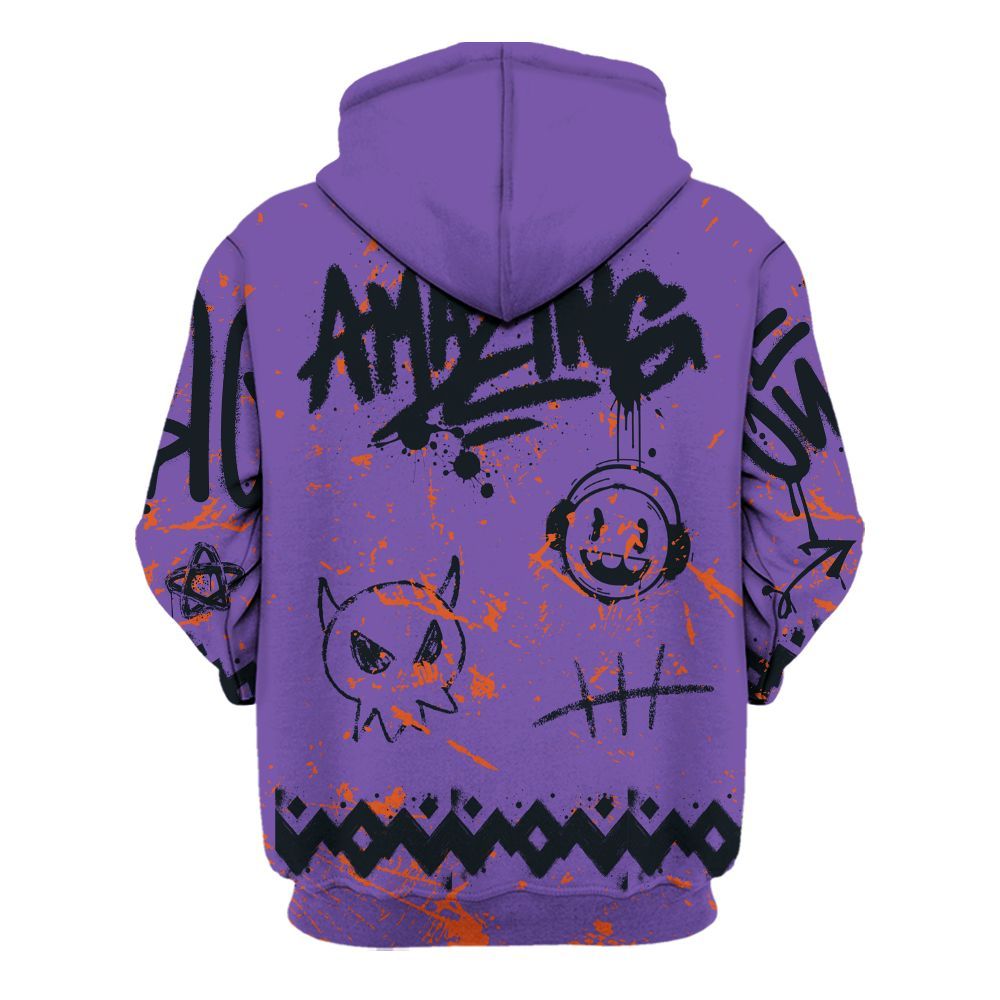 Hoodie To Match Canyon Purple 4s - Friday Sneaker Crayon All Over Print