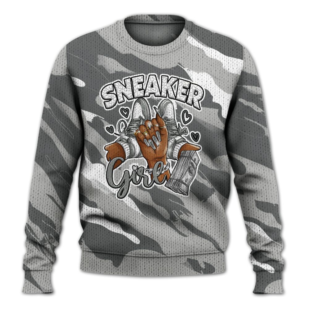 Knitted Sweater To Match Retro Wet Cement 4s - Sneakerz Girlz Colored