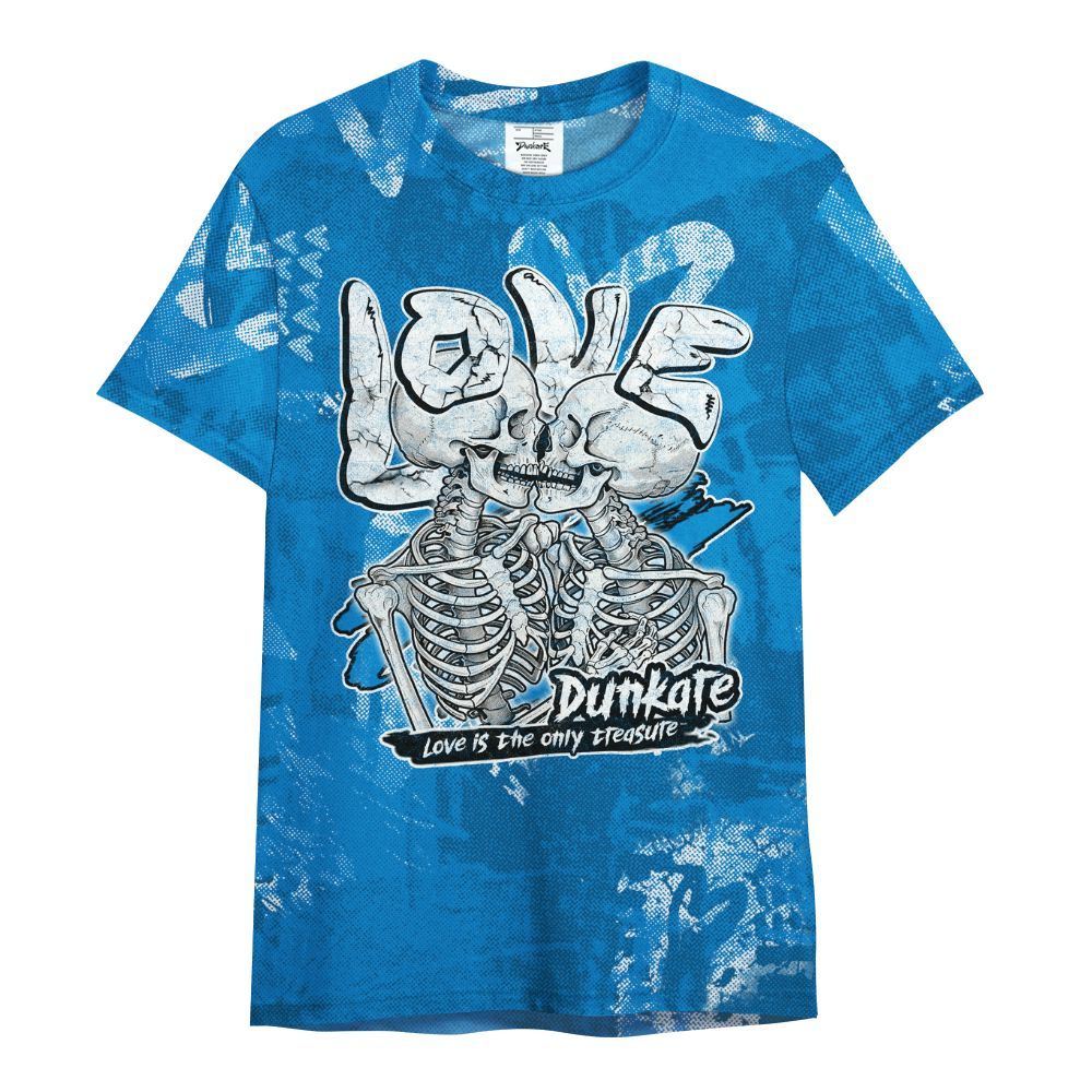 Shirt To Match Industrial Blue 4s - Skull Love All Over Print