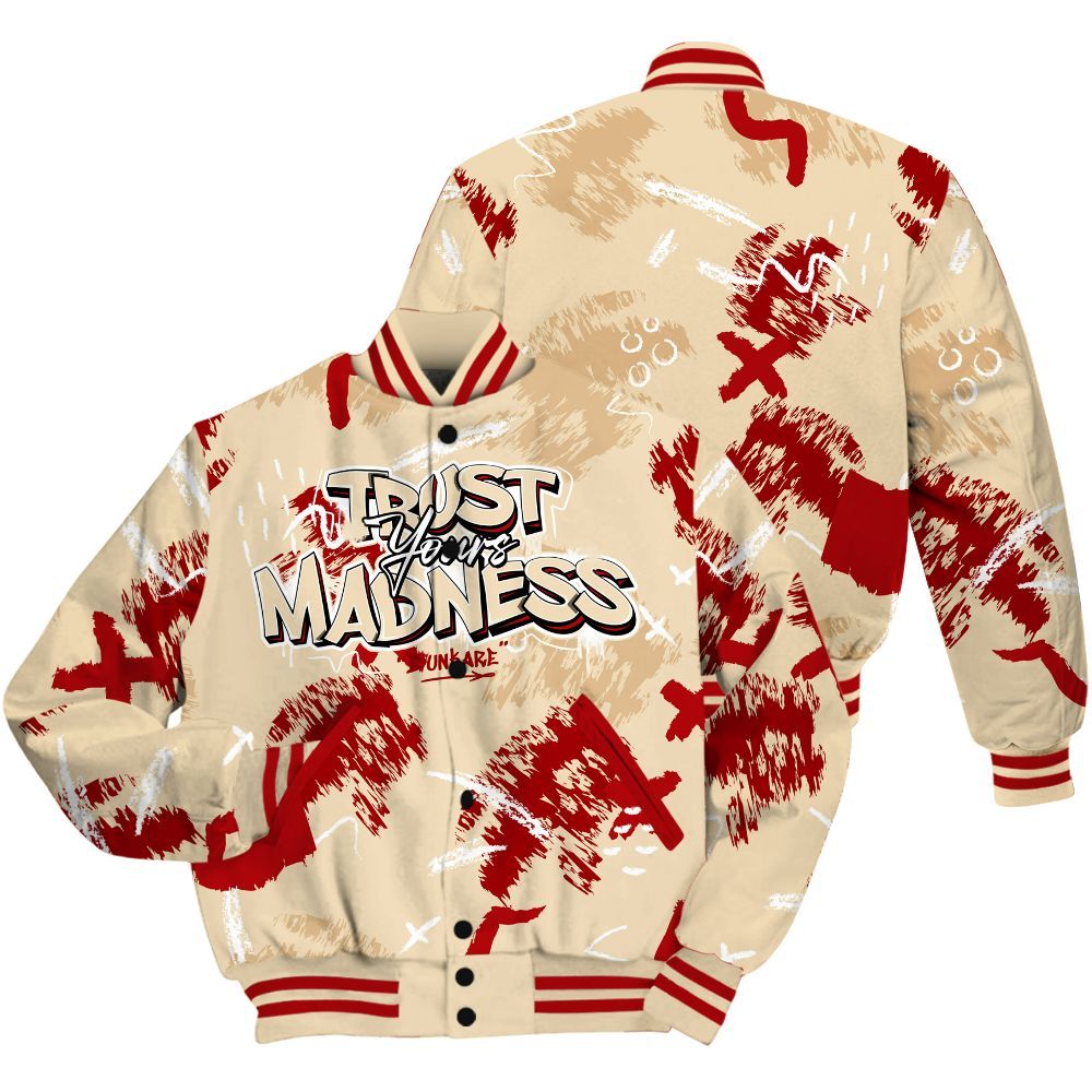 Varsity Jacket To Match Dunk Low Strawberry Waffle - Trust Your Madness Retro All Over Print