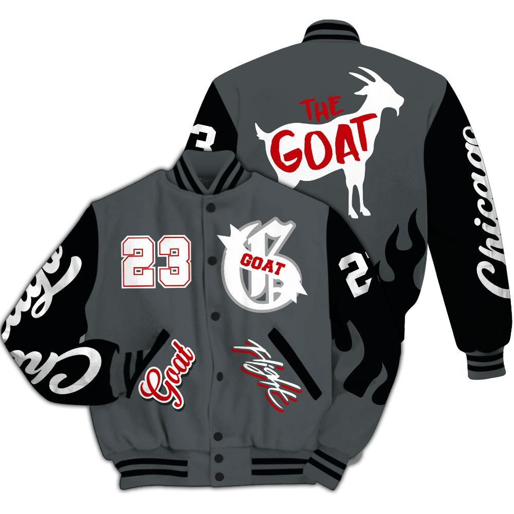 Varsity Jacket To Match Black RM Nigel Sylvester 4s - The G.O.A.T Flight Streetwear All Over Print