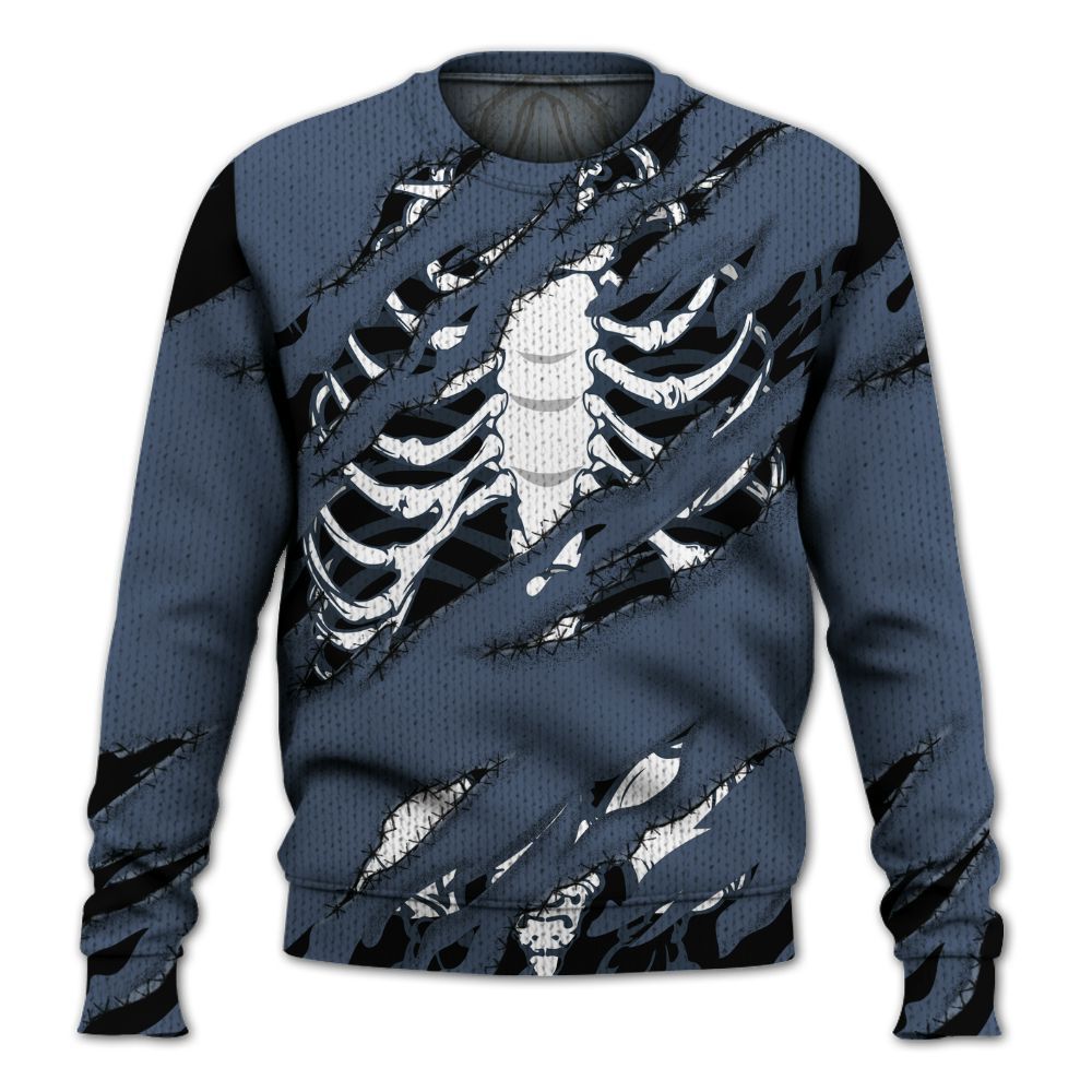 Knitted Sweater To Match Low Diffused Blue 11s - GOT 'EM Skeleton Scratch