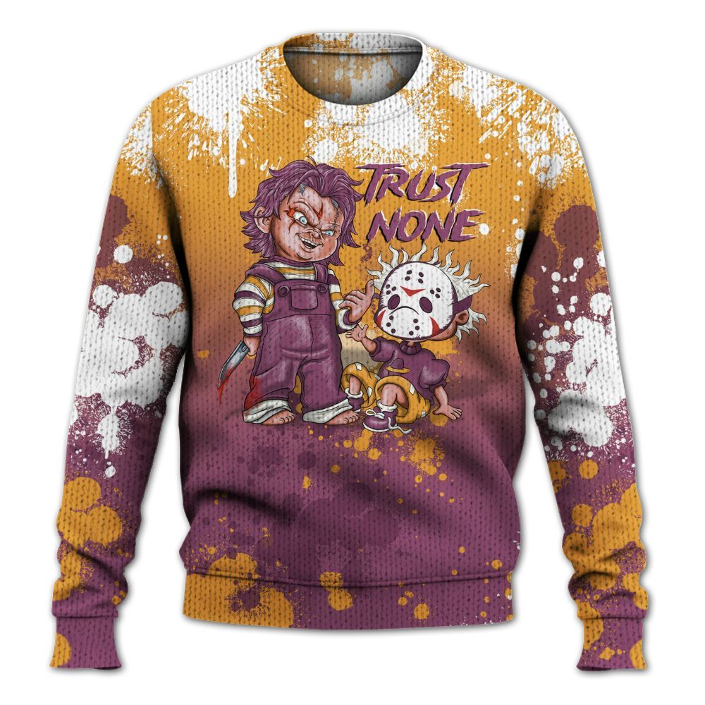 Knitted Sweater To Match High OG Brotherhood 1s - Trust No One Scary