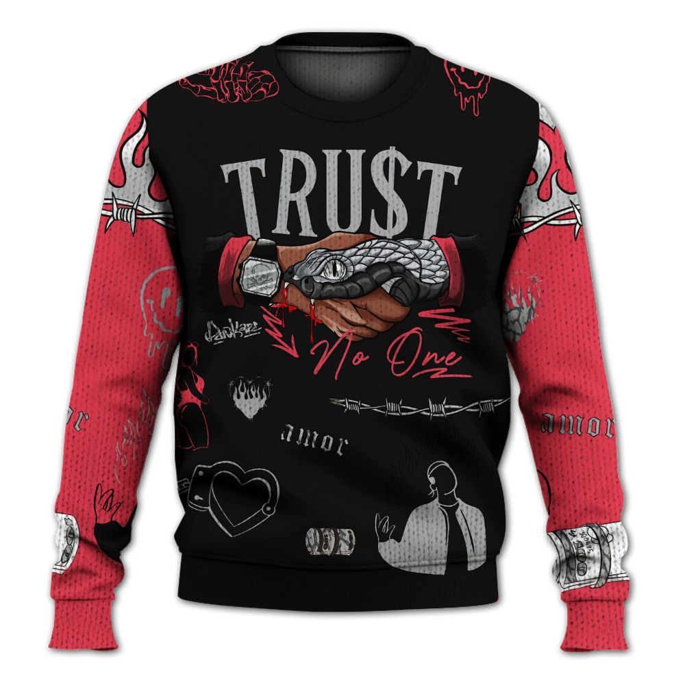 Knitted Sweater To Match Black Cement 3s - Snake Trust No One
