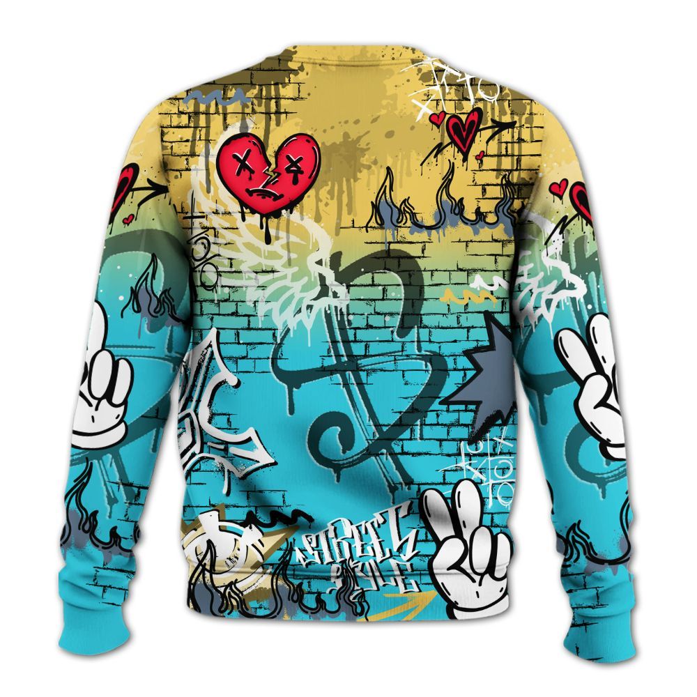 Sweatshirt To Match Retro Gamma Blue 11s - Been Dif2erent Drip Graffiti All Over Print