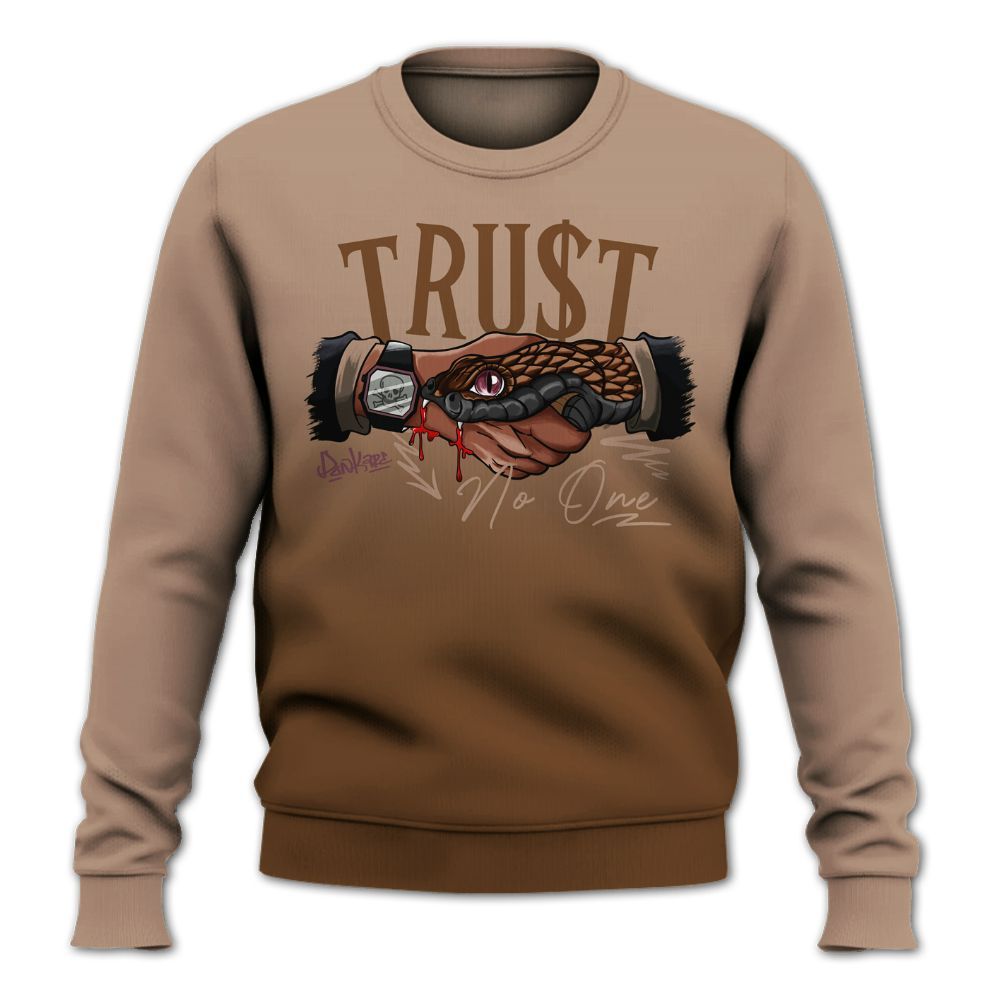 Sweatshirt To Match Archaeo Brown 3s - Snake Trust No One Drip All Over Print