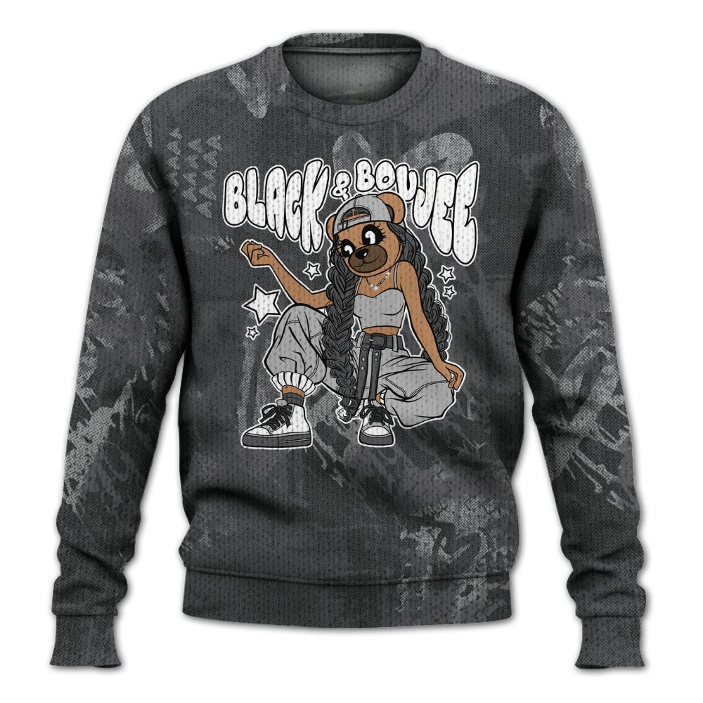 Knitted Sweater To Match White Thunder 4s - Boujee Girls Bear Heart Grunge