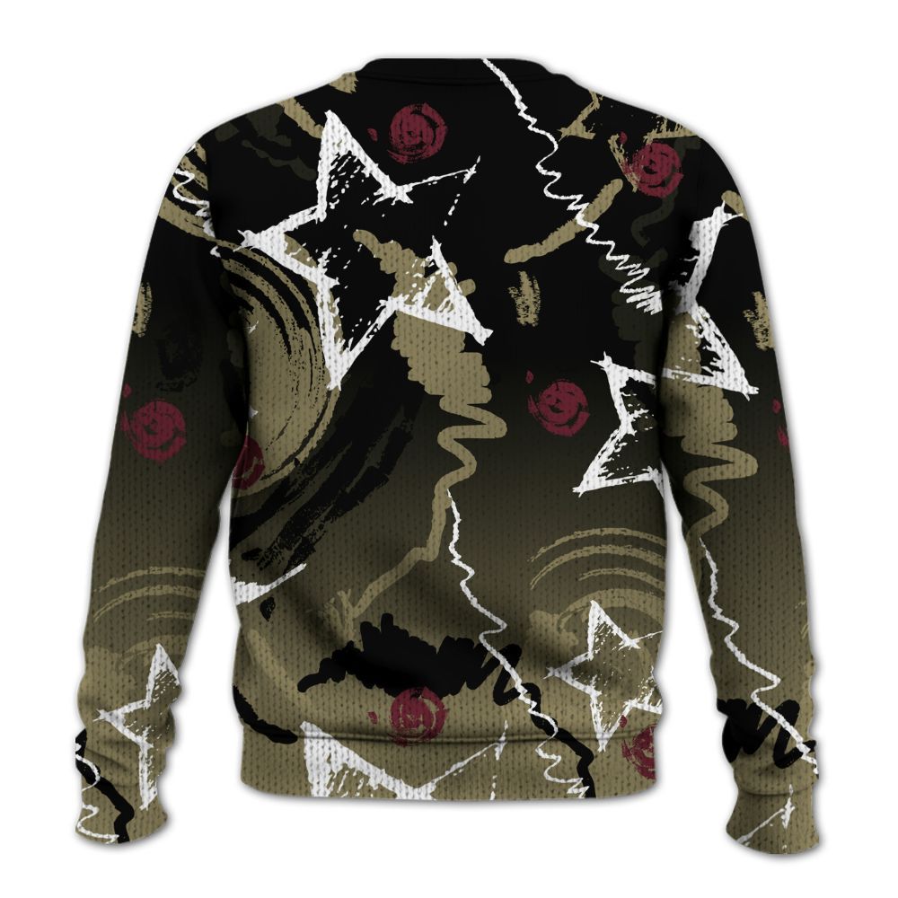 Knitted Sweater To Match Black Olive 7s - Grind Shine Later Drip