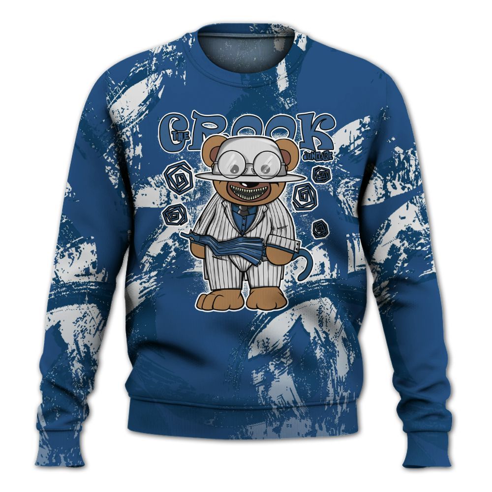 Sweatshirt To Match High OG Midnight Navy 1s - Swindler Bear Circle Slpash All Over Print