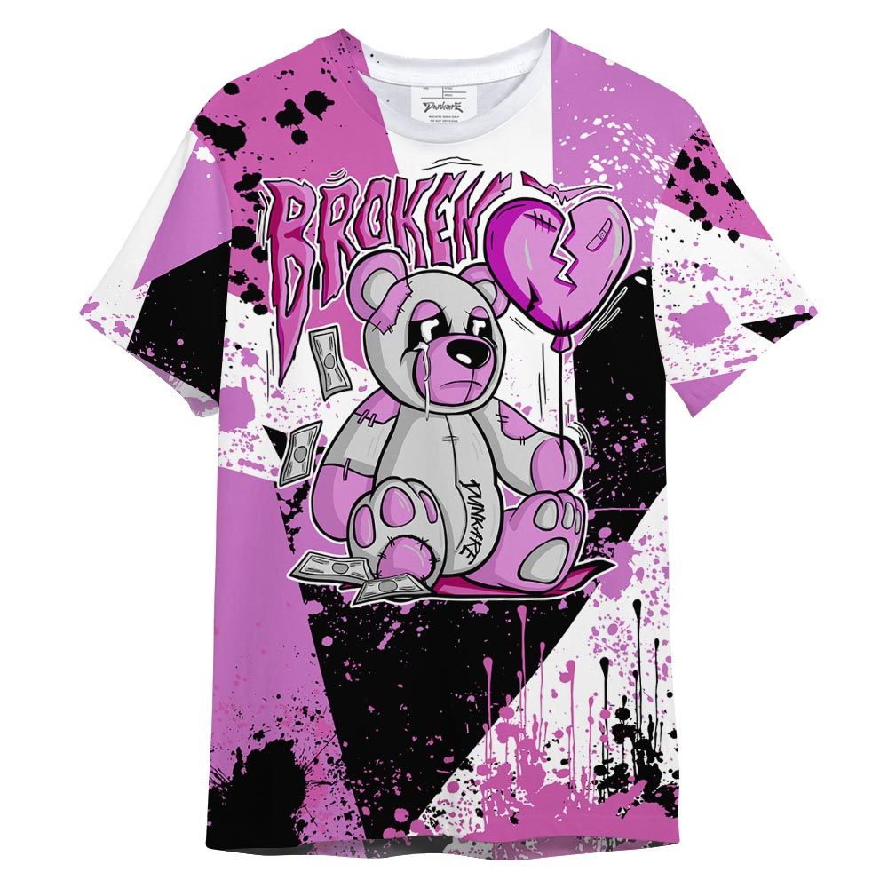Shirt To Match Hyper Violet 4s T- - Broken Bear T- Shirt Graphic Splatter Unisex 2301 NCMD