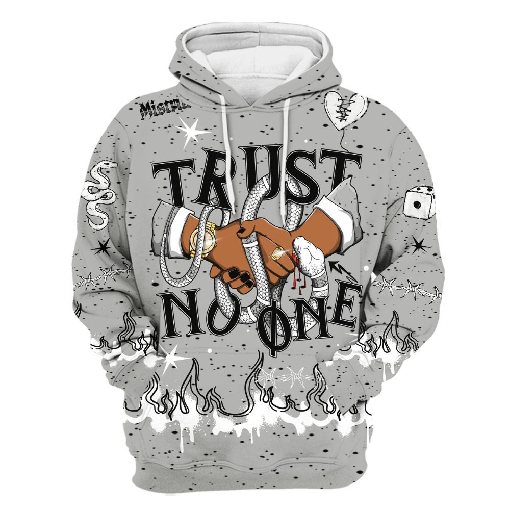 Hoodie To Match Retro White Oreo 4s - Trust No One Snake-Bite Doodle Crayon All Over Print