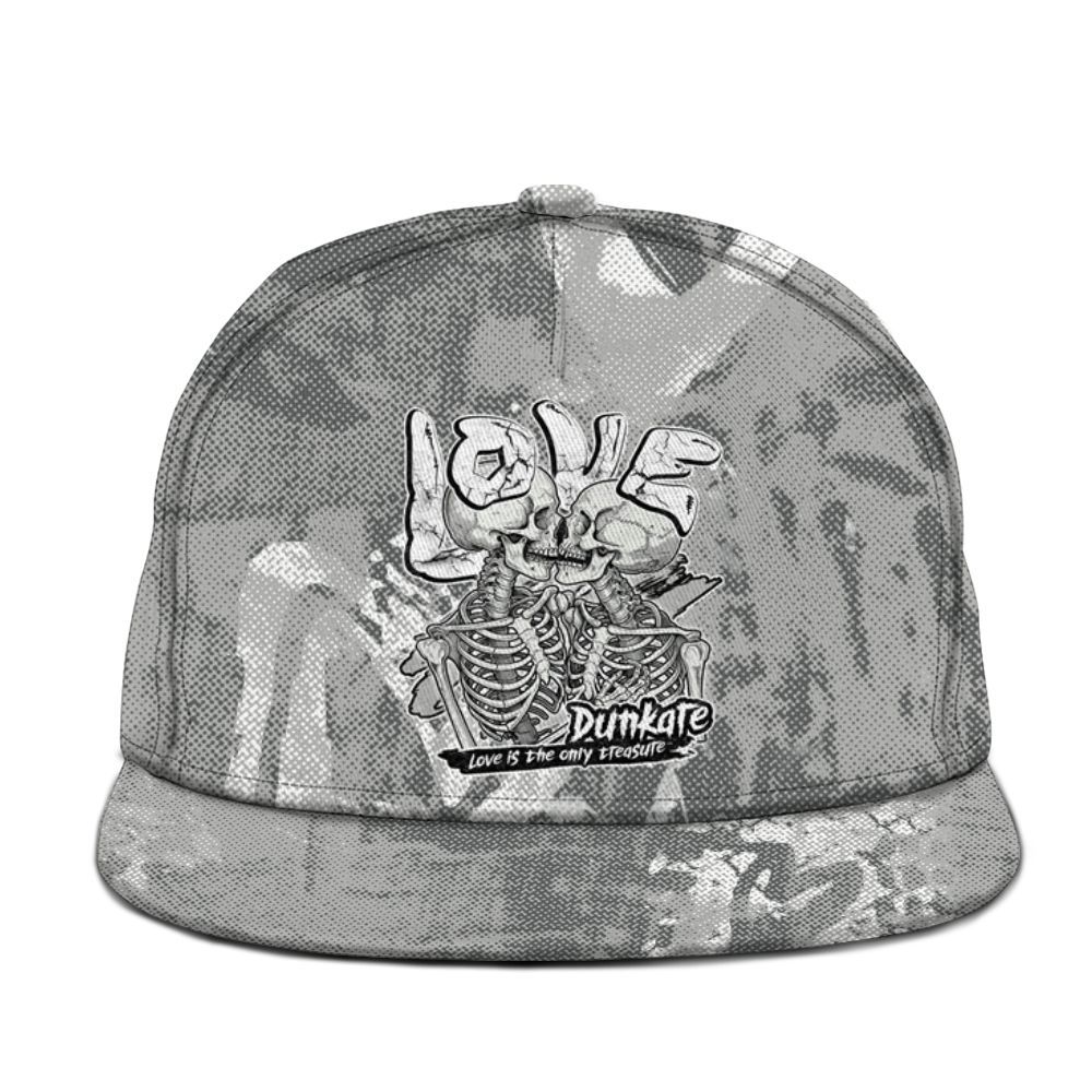 Snapback To Match Retro Wet Cement 4s - Skull Love Graphic