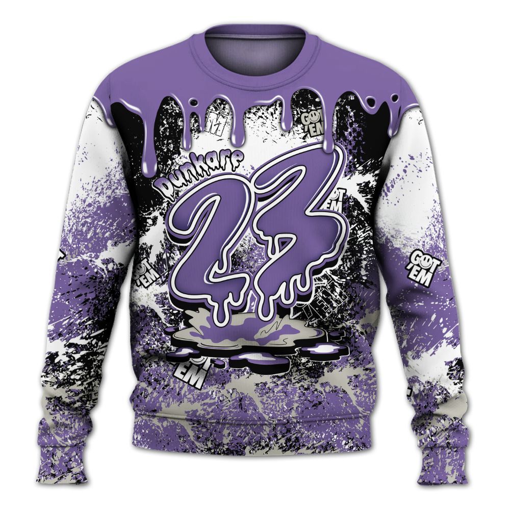 Sweatshirt To Match Dunk Low Black Raspberry - Dripping 23 Drip All Over Print