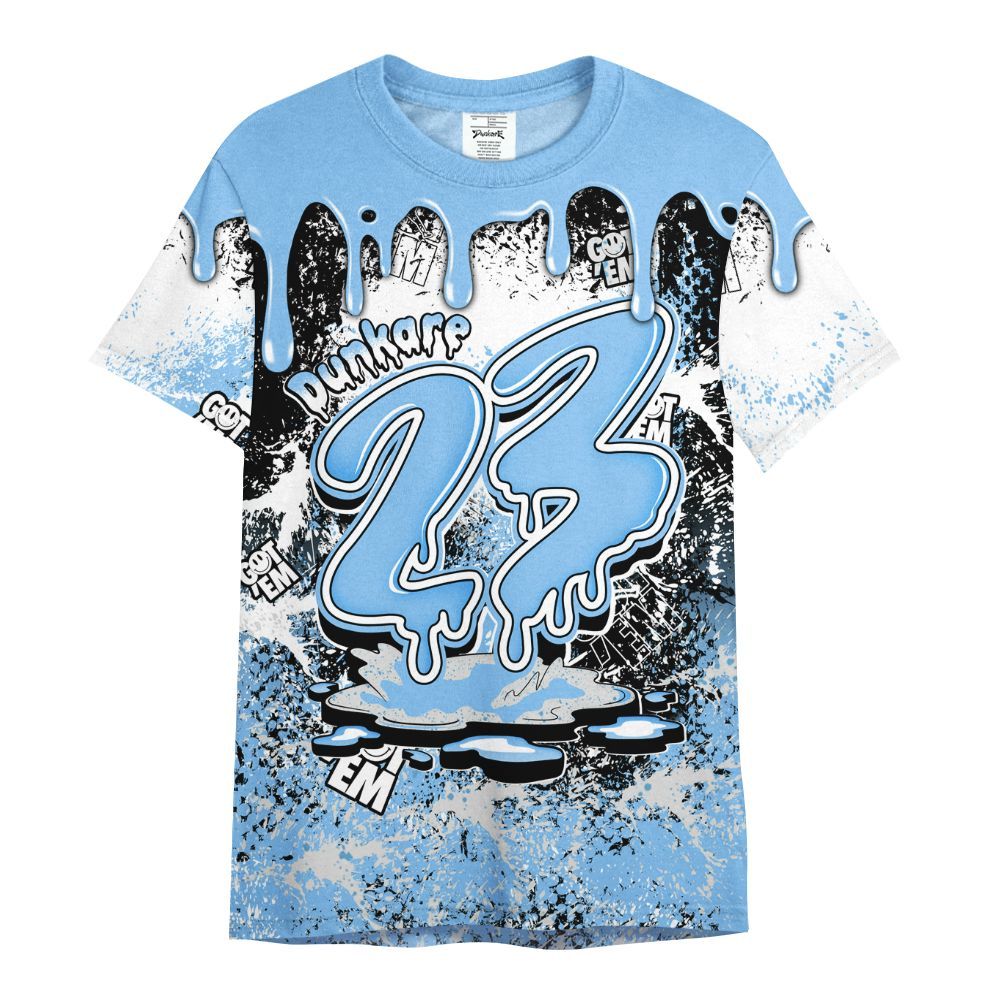 Shirt To Match University Blue 5s - Dripping 23 Drip All Over Print