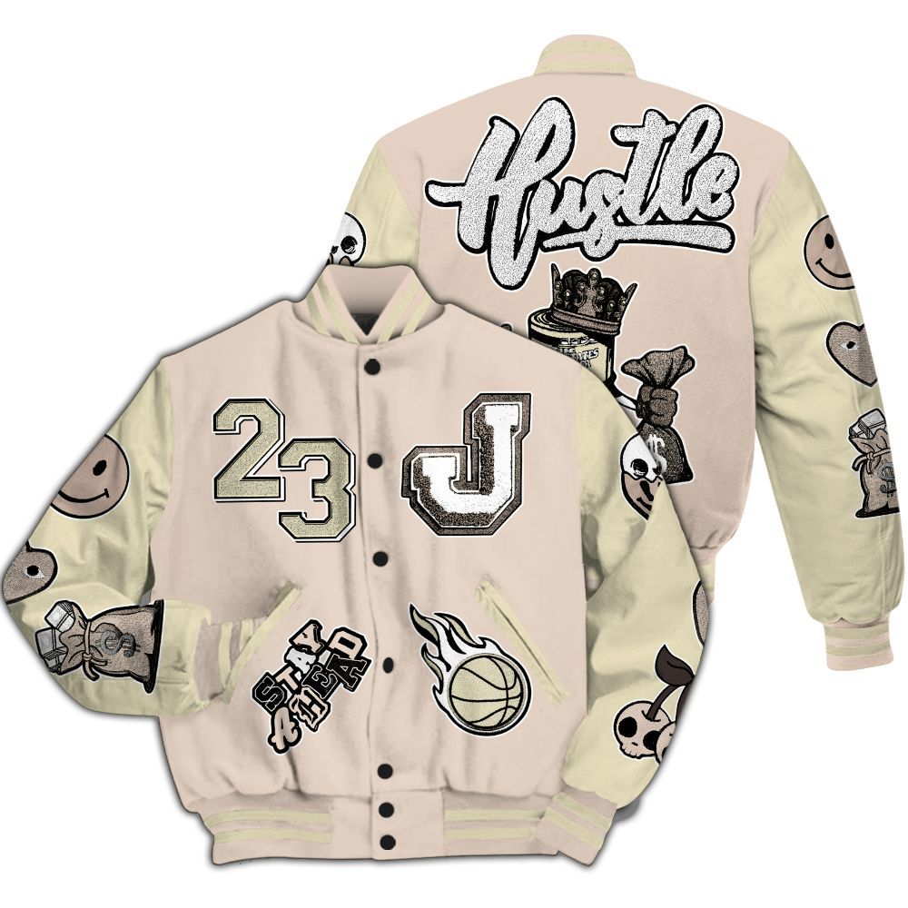 Varsity Jacket To Match A Ma Maniere X Fossil Stone 4s - Hustles Money Number 23 All Over Print