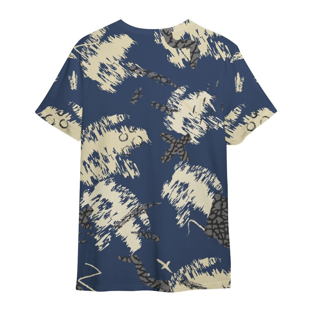 Shirt To Match Diffused Blue 3s - Hustle Grind Pray Retro All Over Print