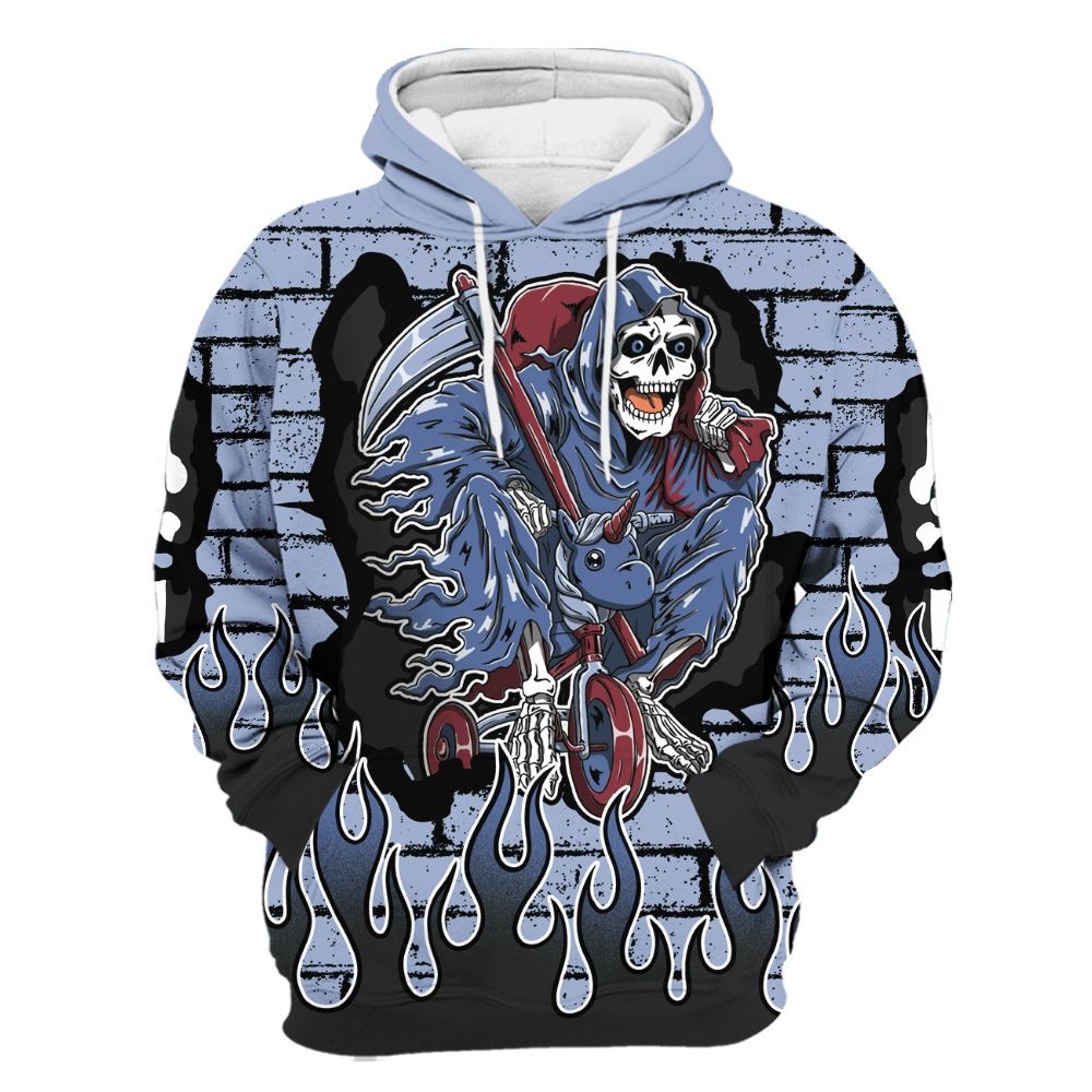 Hoodie To Match Black Metallic 5s - Self Make Skeleton Crashed All Over Print