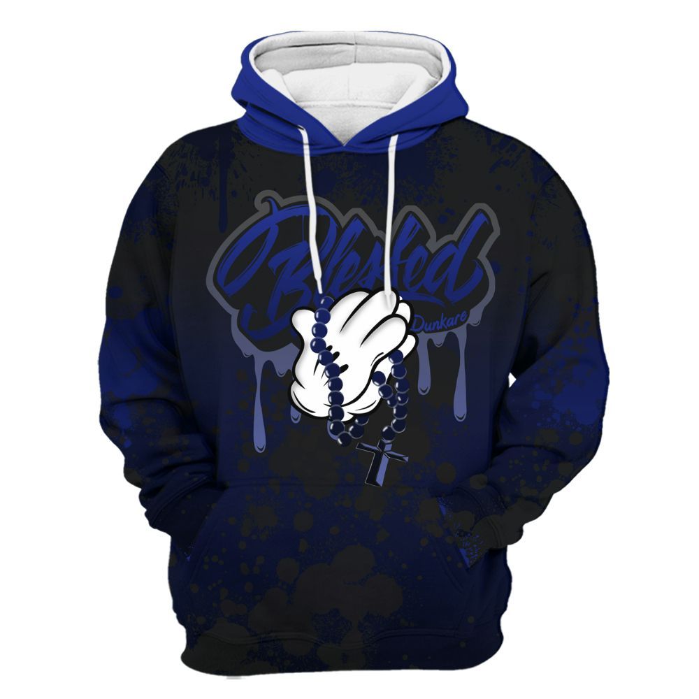 Hoodie To Match Air Max Plus Black Racer Blue - God Blessed Ink Drip All Over Print