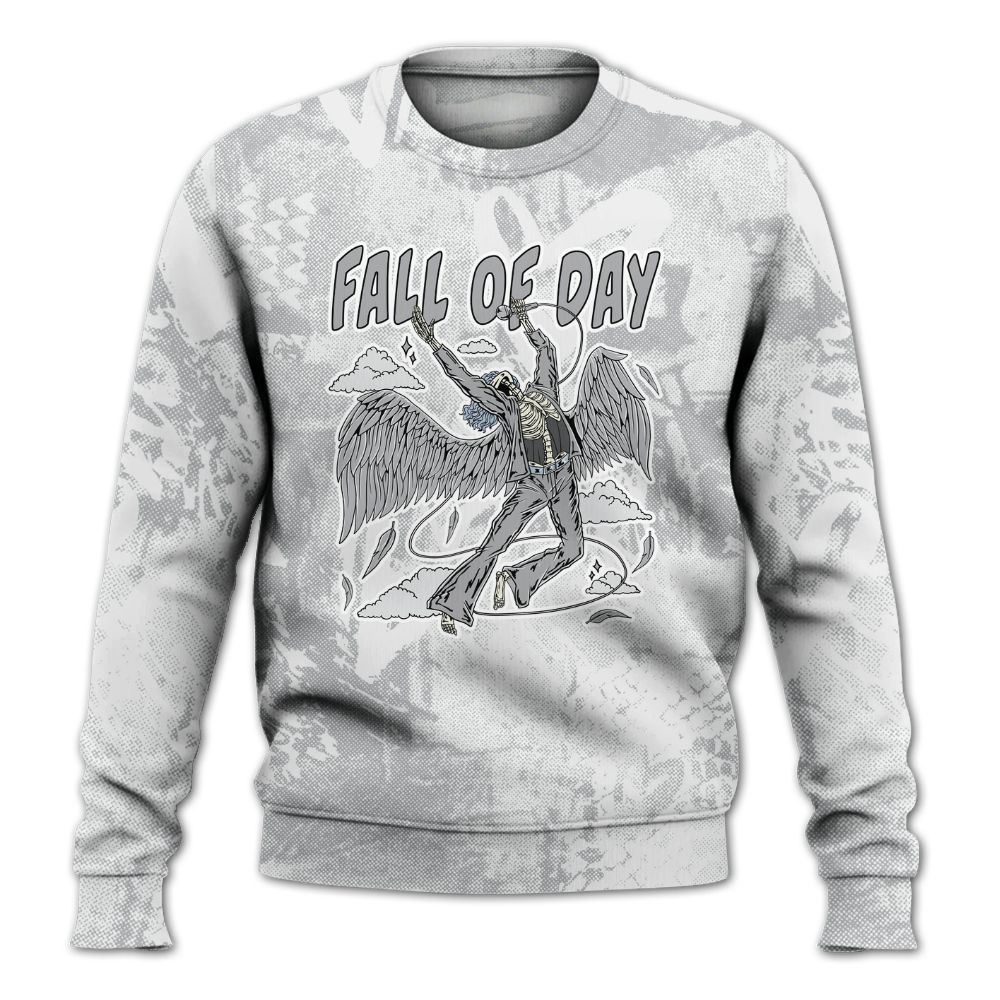 Sweatshirt To Match Low OG Wolf Grey 1s - Fall Of Days Skeleton Heart All Over Print