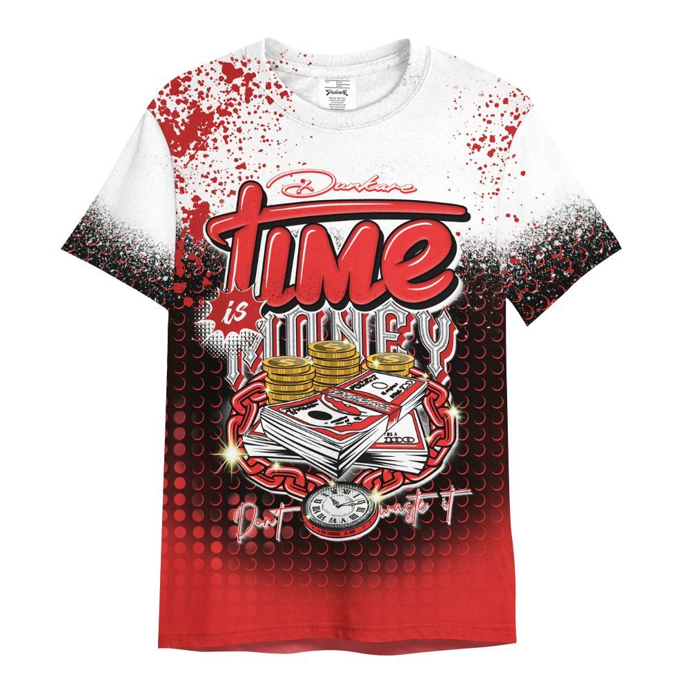 Shirt To Match Red Thunder 4s - Halftone Time Is Money All Over Print