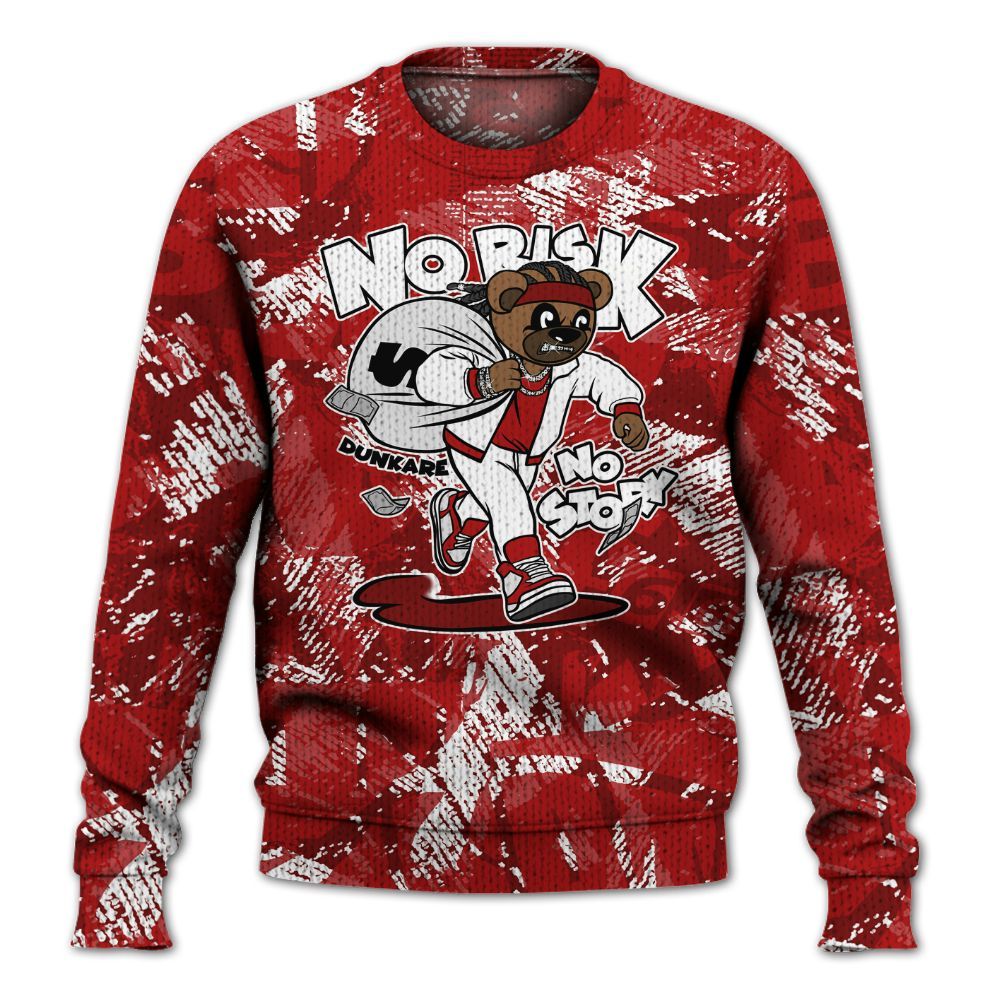 Knitted Sweater To Match Red Taxi 12s - Certain Bear Abstract Graffiti