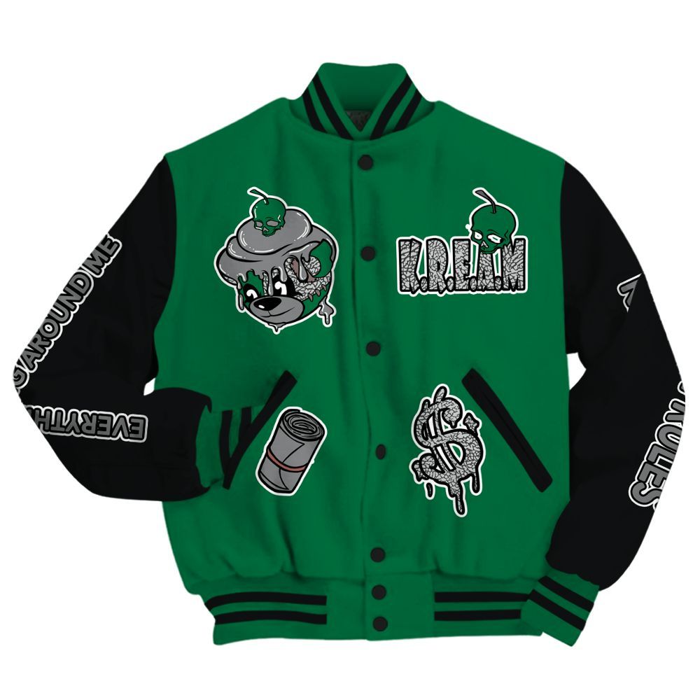 Varsity Jacket To Match Pine Green 3s - Loot Bear All Over Print