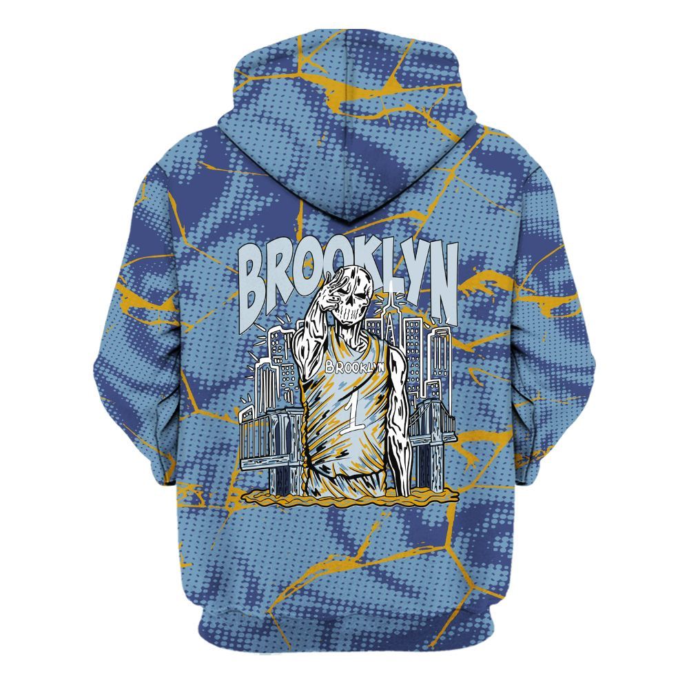 Hoodie To Match High OG First In Flight 1s - Brooklyn's Skeleton Crack All Over Print