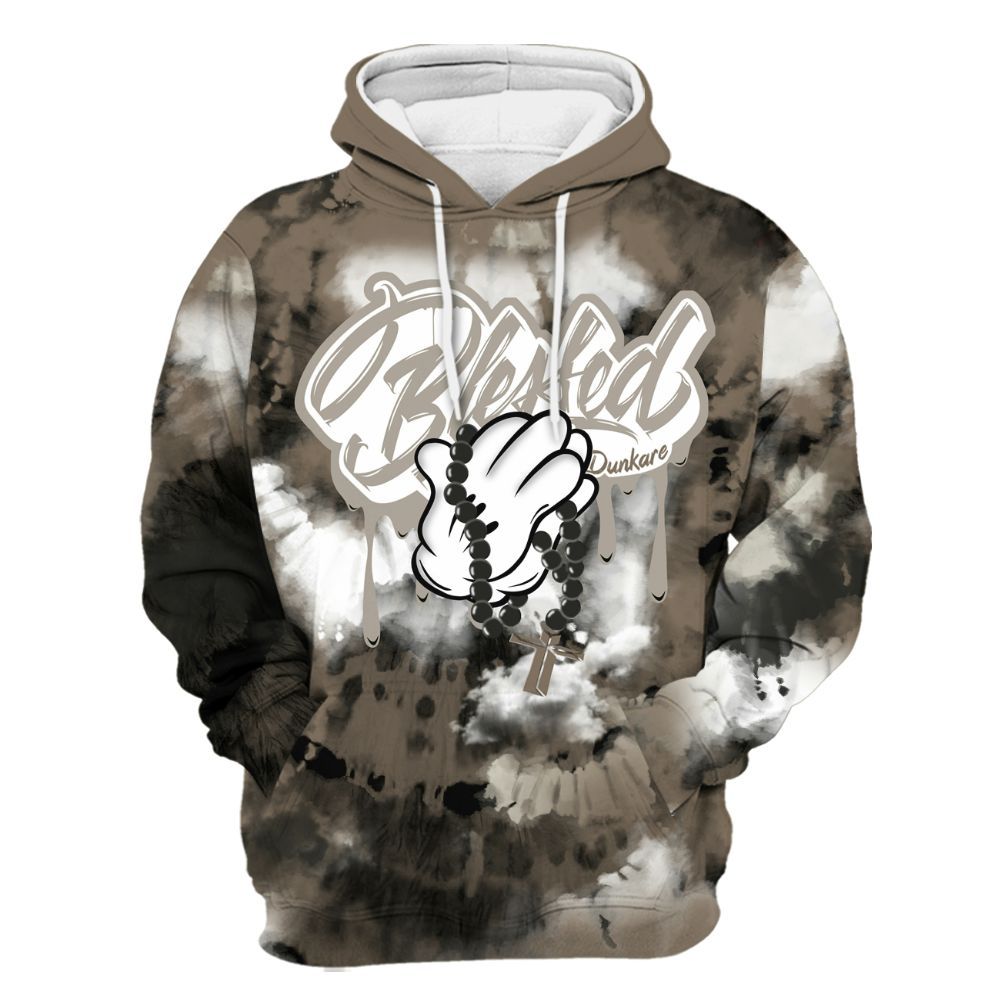 Hoodie To Match Low OG Dark Mocha 1s - God Blessed Tie Dye All Over Print
