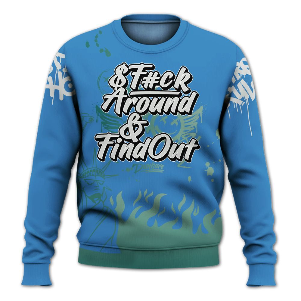 Sweatshirt To Match Low Carolina 17s - Graphic Fck Around Find Out All Over Print