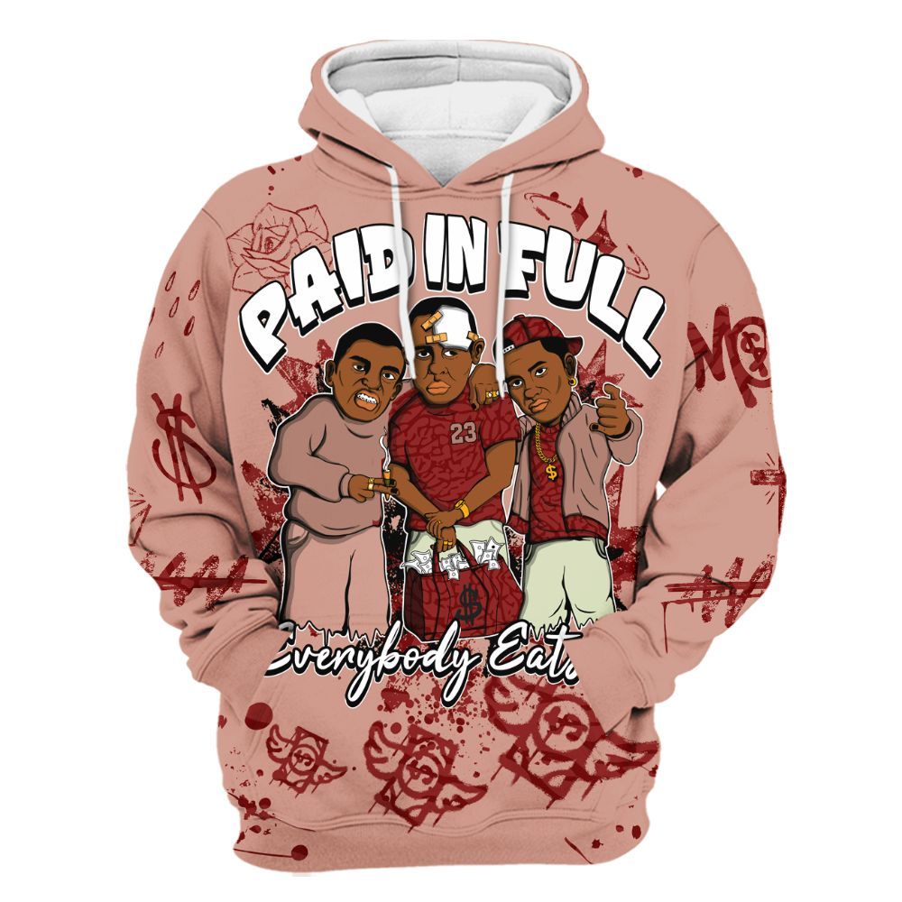 Hoodie To Match Valentines Day 3s - Everybody Paid In Full Crayon All Over Print