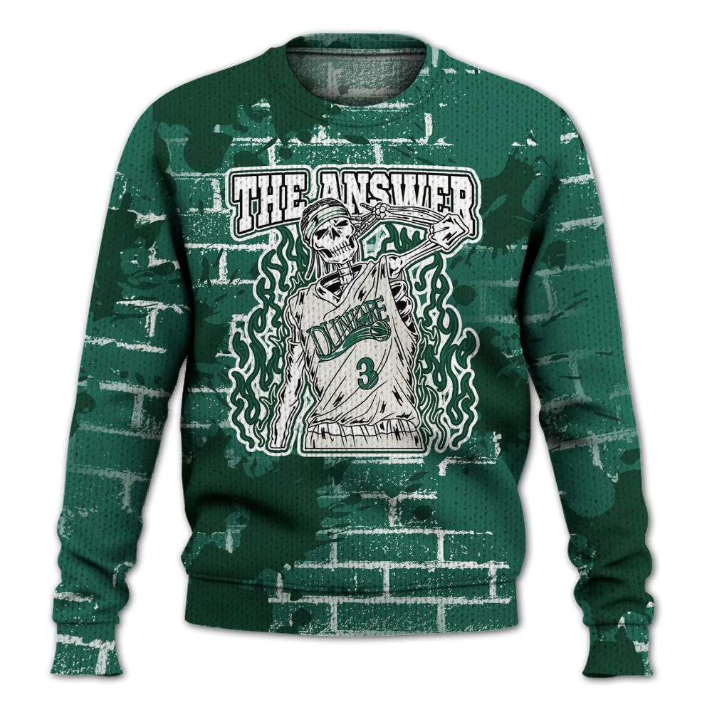 Knitted Sweater To Match Oxidized Green 4s - Allen Answer Skeleton Brick