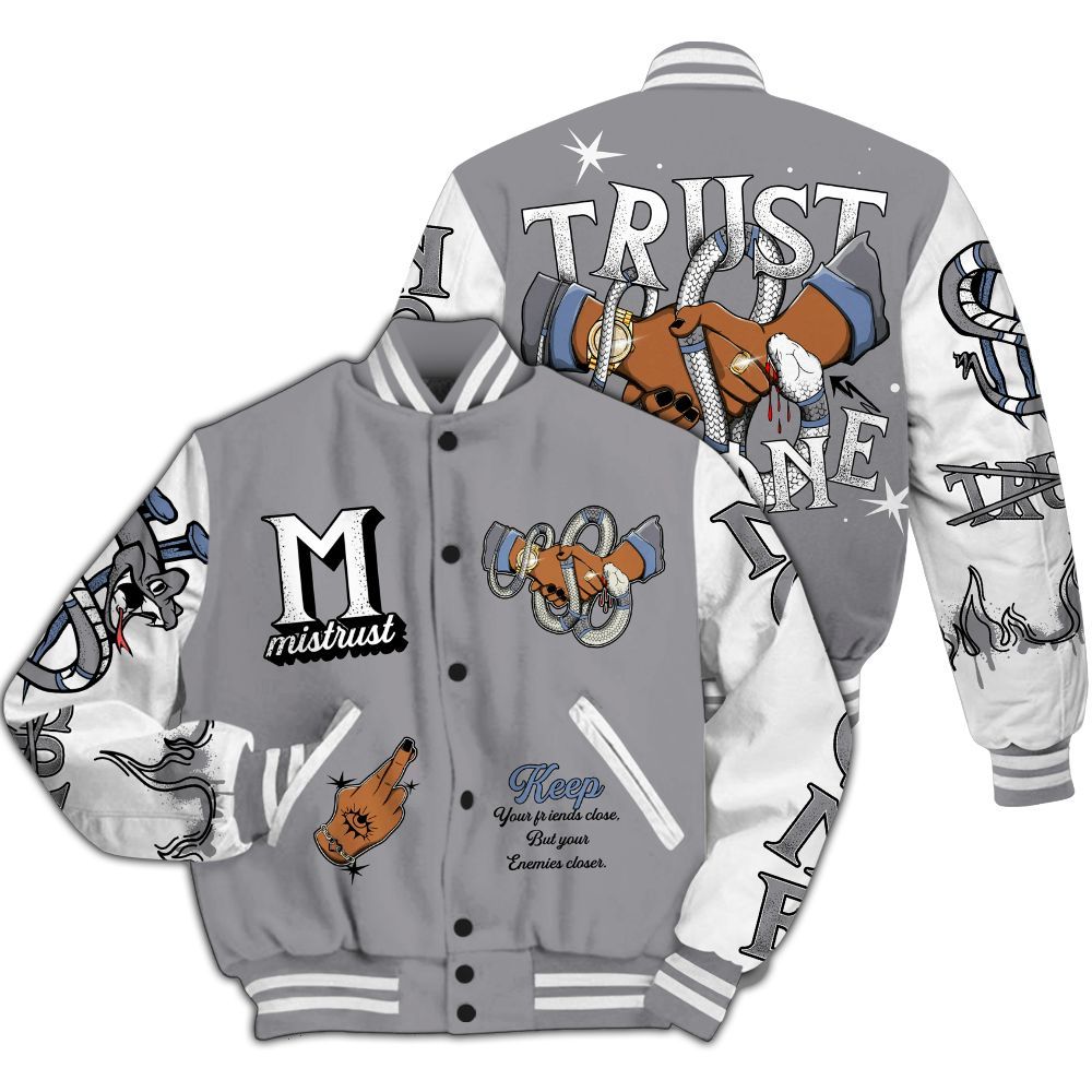 Varsity Jacket To Match Cement Grey 11s - Trust No One Snake-Bite Street Style All Over Print