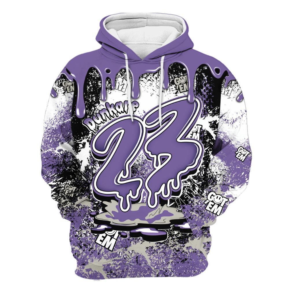 Hoodie To Match Dunk Low Black Raspberry - Dripping 23 Drip All Over Print